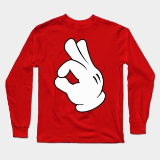 Ok Cartoon Emoji Hands Long Sleeve T-Shirt